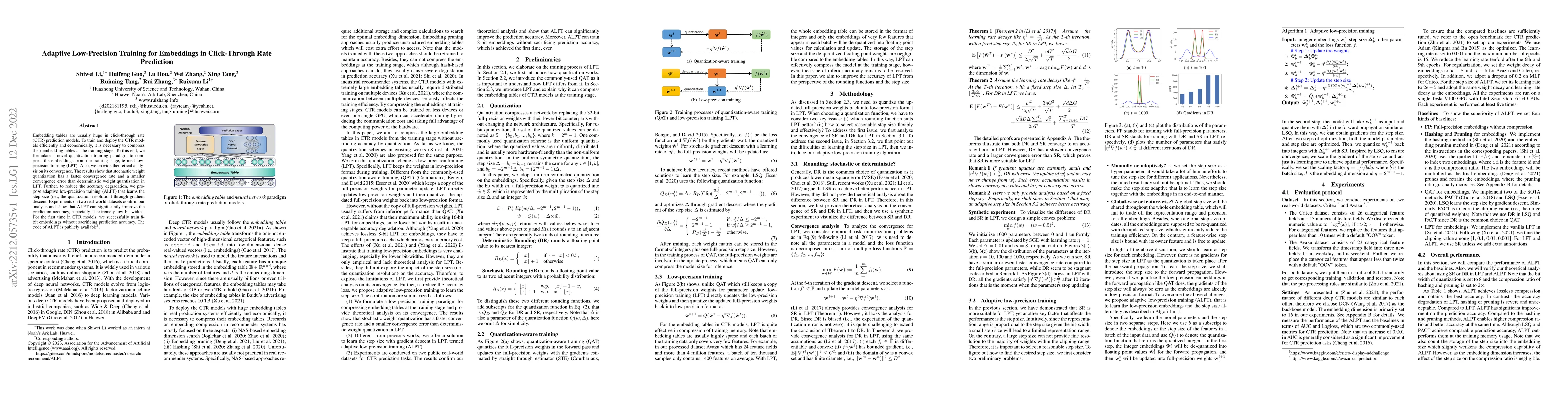Thumbnail for Adaptive Low-Precision Training for Embeddings in Click-Through Rate
  Prediction