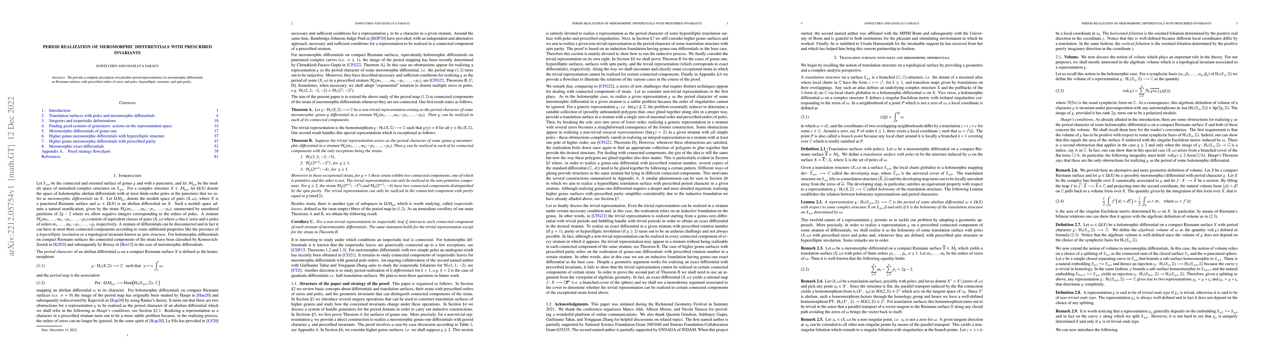 Thumbnail for Period realization of meromorphic differentials with prescribed
  invariants