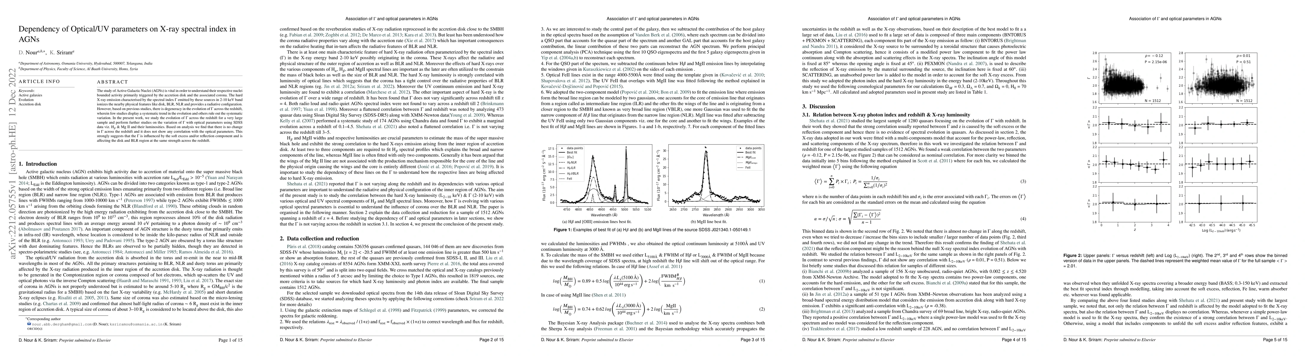 Thumbnail for Dependency of Optical/UV parameters on X-ray spectral index in AGNs