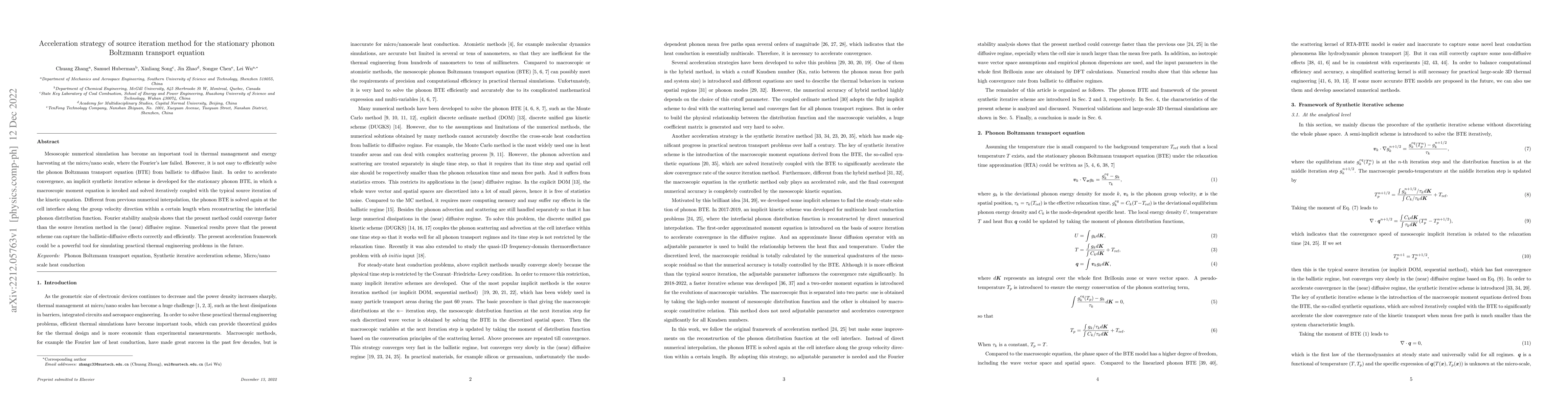 Thumbnail for Acceleration strategy of source iteration method for the stationary
  phonon Boltzmann transport equation