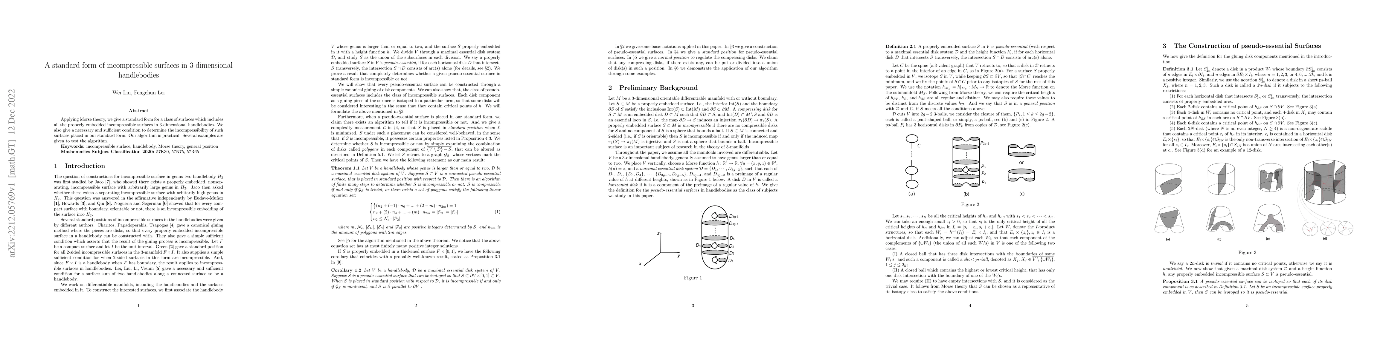Thumbnail for A standard form of incompressible surfaces in 3-dimensional handlebodies