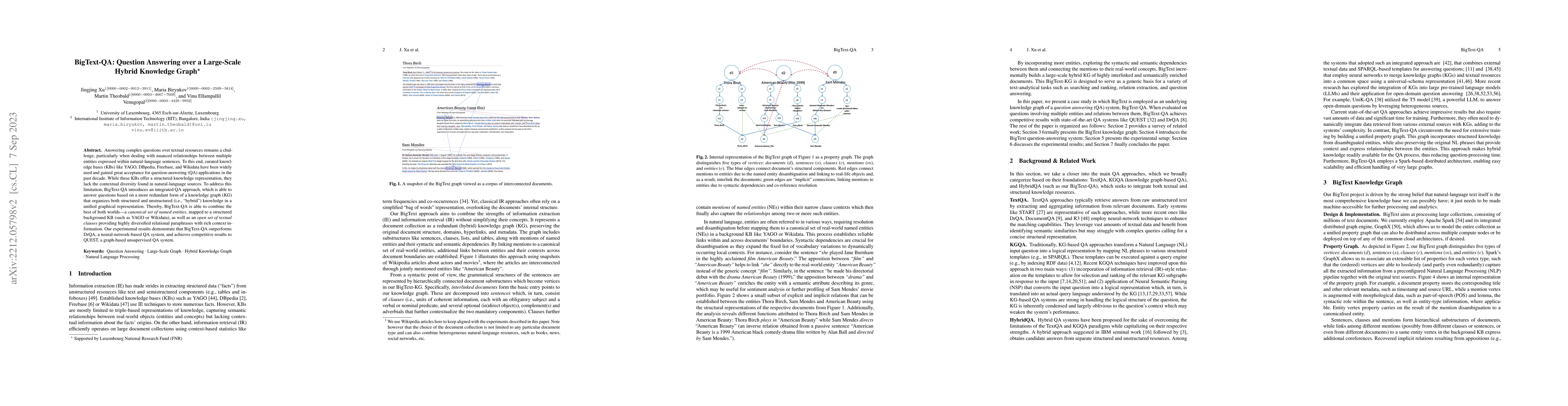 Thumbnail for BigText-QA: Question Answering over a Large-Scale Hybrid Knowledge Graph
