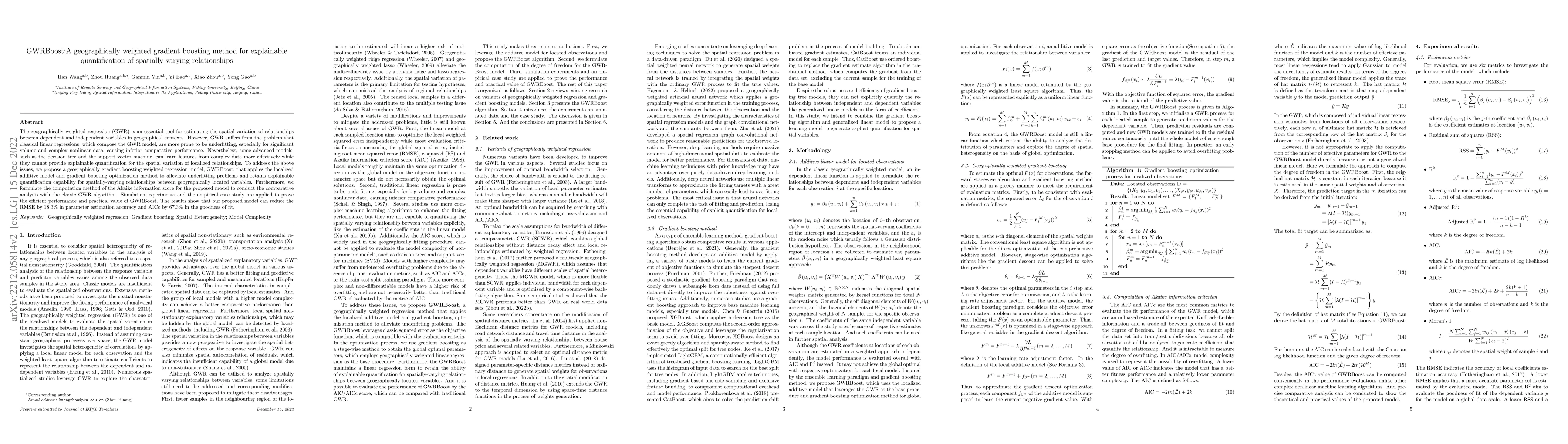 Thumbnail for GWRBoost:A geographically weighted gradient boosting method for
  explainable quantification of spatially-varying relationships