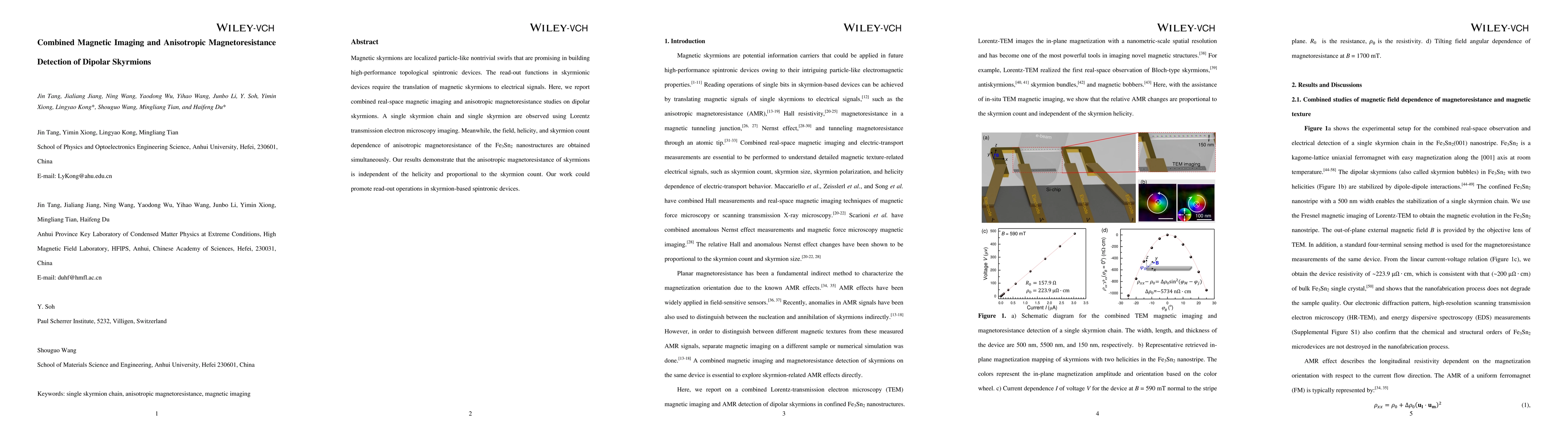 Thumbnail for Combined Magnetic Imaging and Anisotropic Magnetoresistance Detection of
  Dipolar Skyrmions