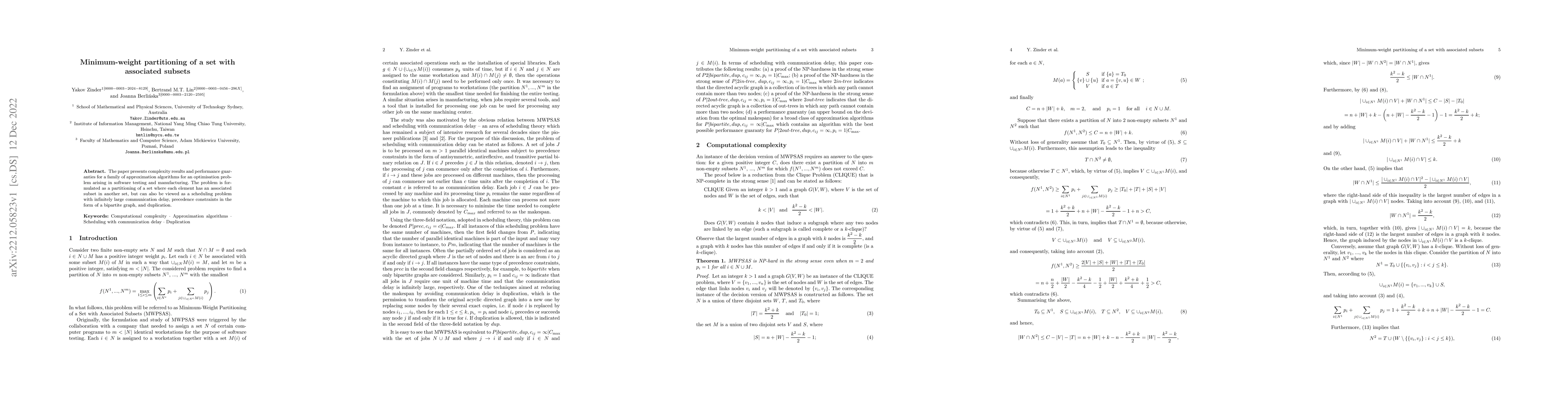 Thumbnail for Minimum-weight partitioning of a set with associated subsets