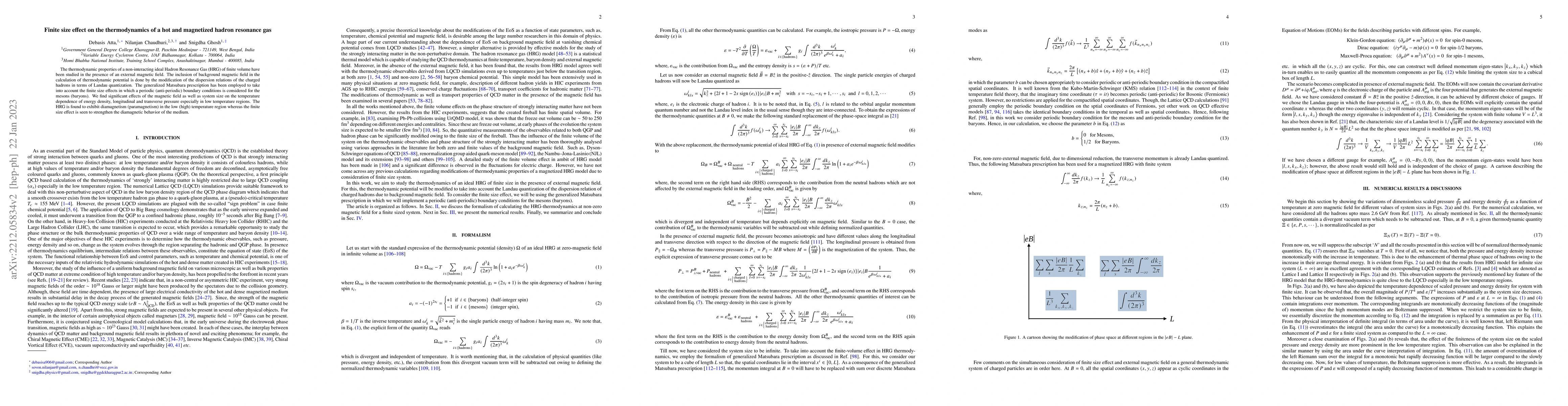 Thumbnail for Finite size effect on the thermodynamics of a hot and magnetized hadron
  resonance gas