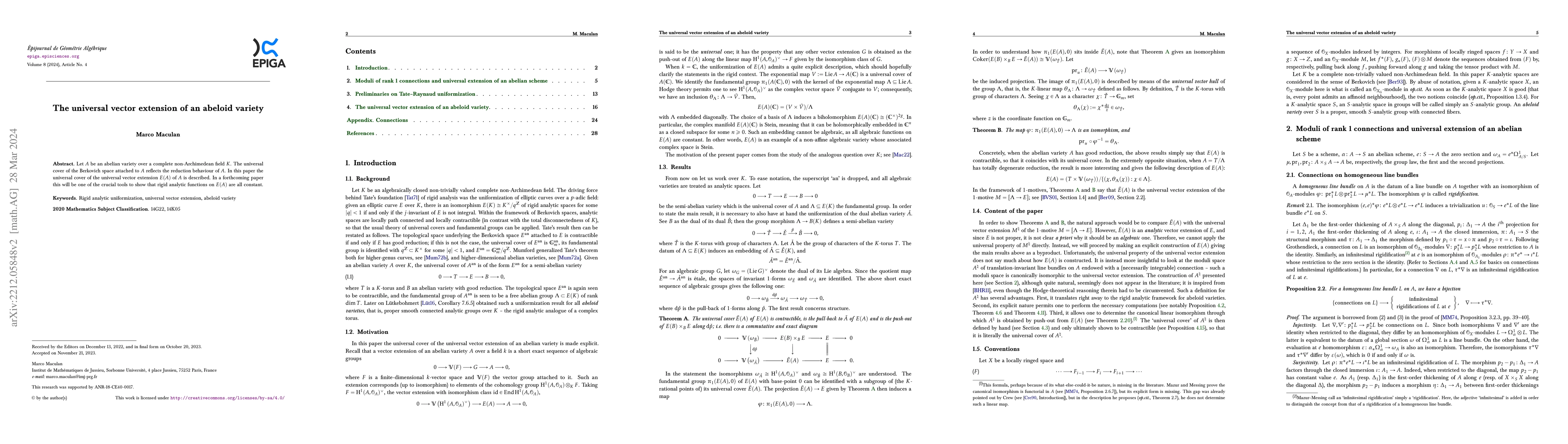 Thumbnail for The universal vector extension of an abeloid variety