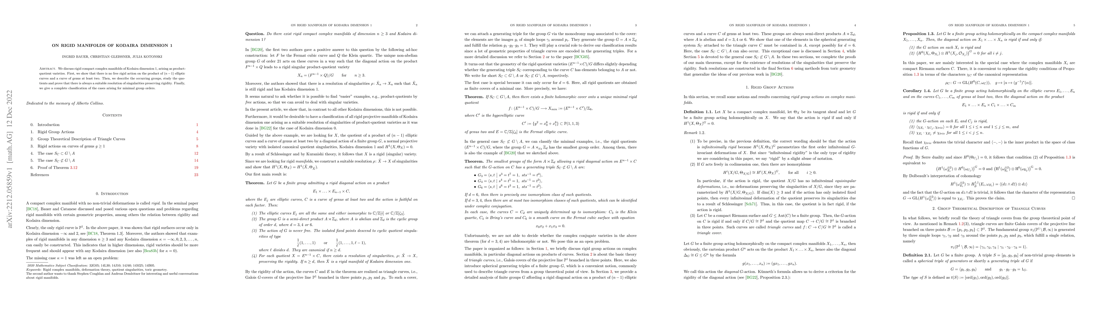 Thumbnail for On Rigid Manifolds of Kodaira Dimension 1