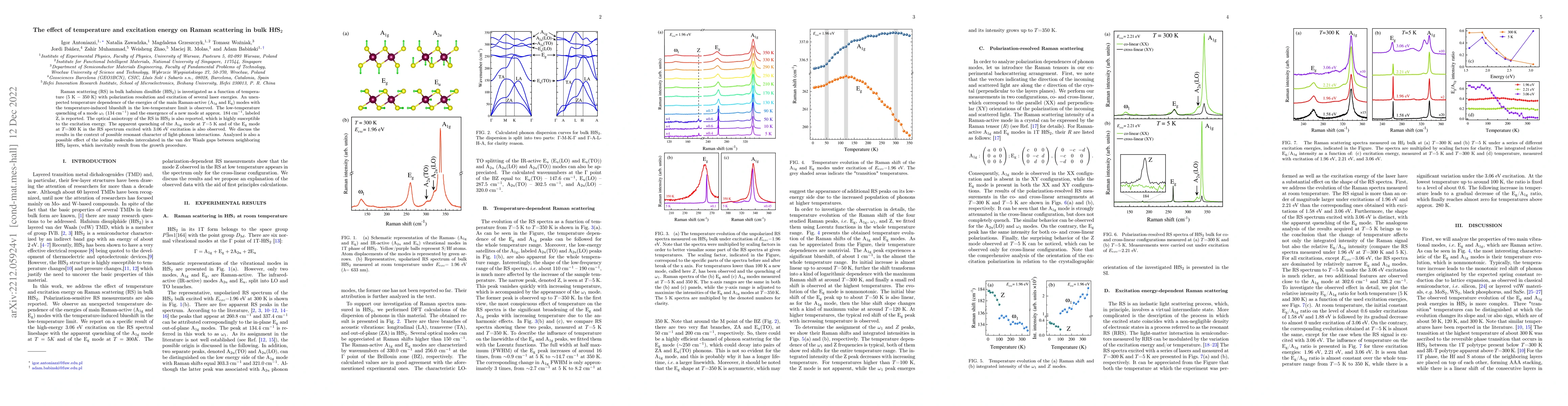 Thumbnail for The effect of temperature and excitation energy on Raman scattering in
  bulk HfS$_2$