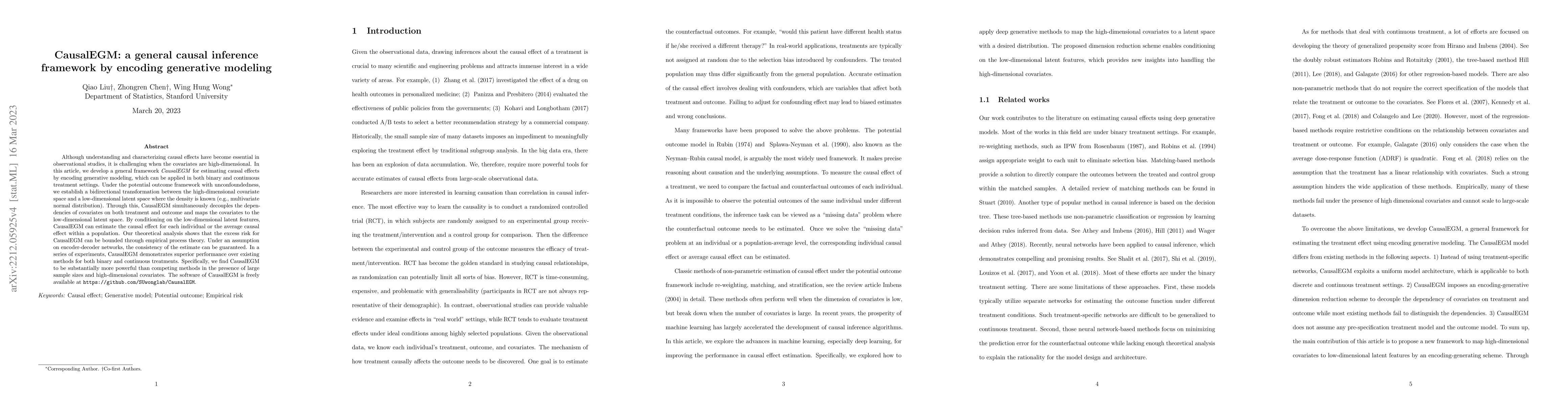 Thumbnail for CausalEGM: a general causal inference framework by encoding generative
  modeling