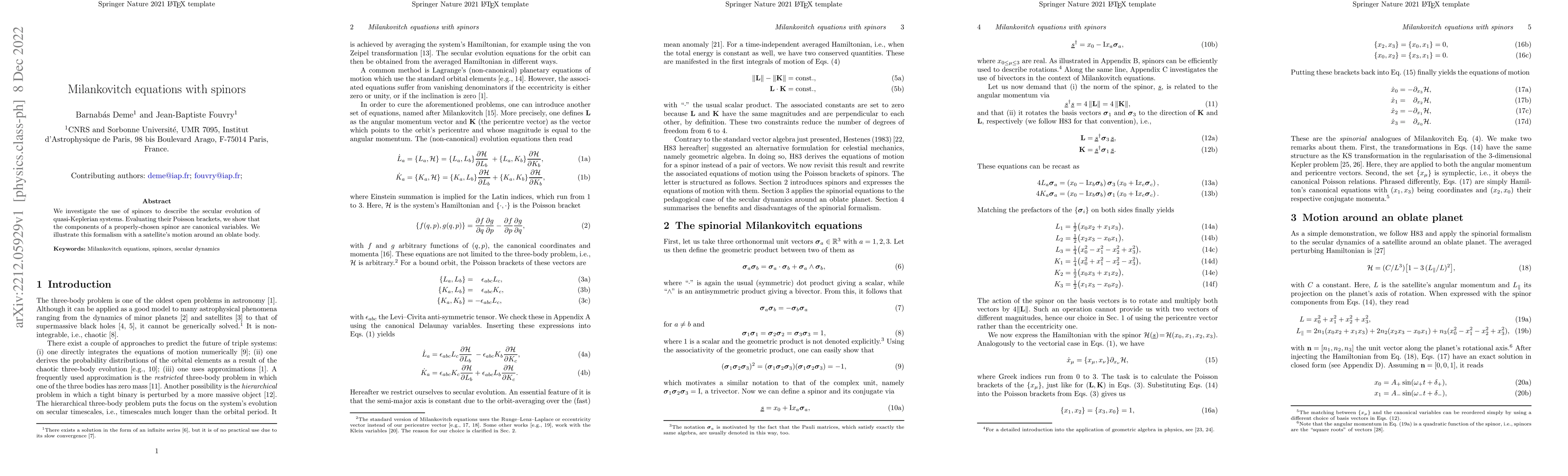 Thumbnail for Milankovitch equations with spinors