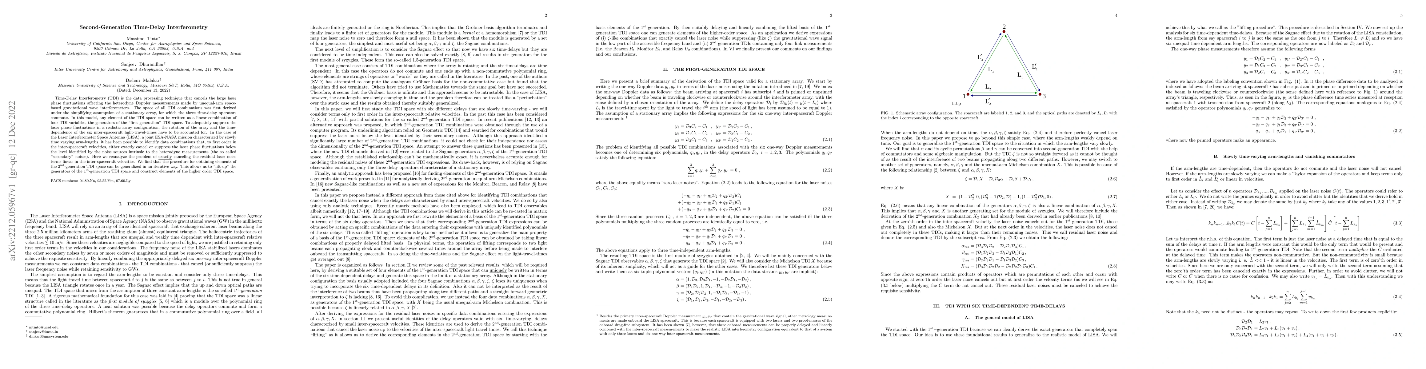 Thumbnail for Second-Generation Time-Delay Interferometry