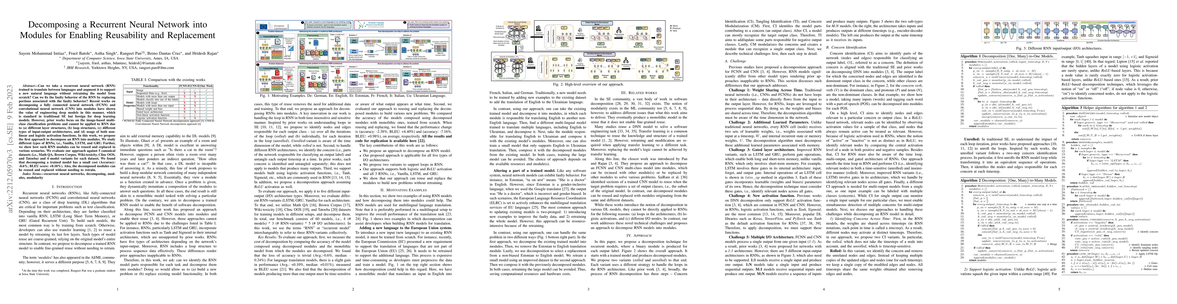 Thumbnail for Decomposing a Recurrent Neural Network into Modules for Enabling
  Reusability and Replacement