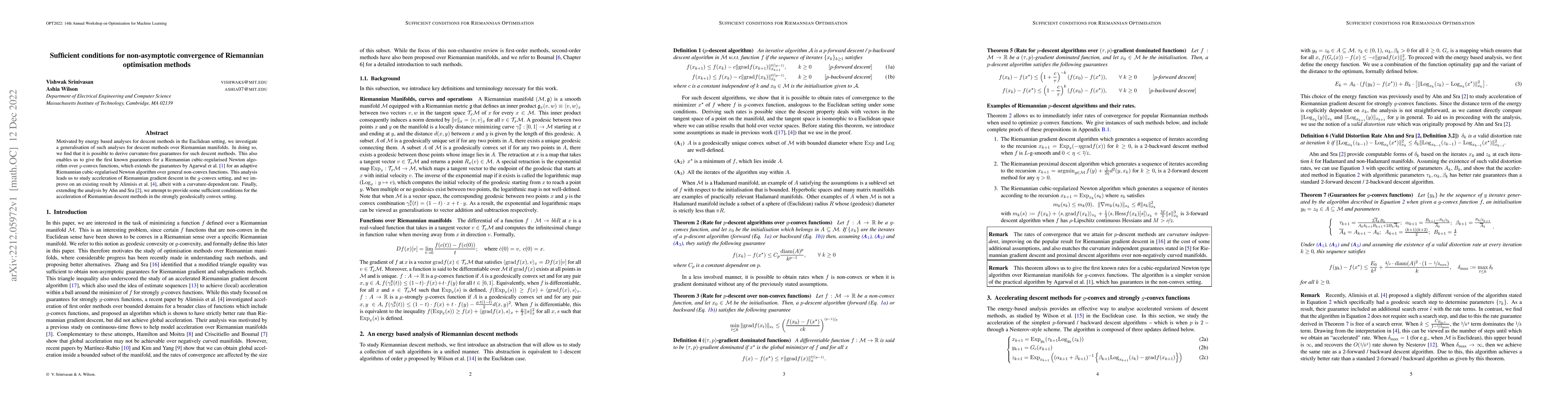 Thumbnail for Sufficient conditions for non-asymptotic convergence of Riemannian
  optimisation methods