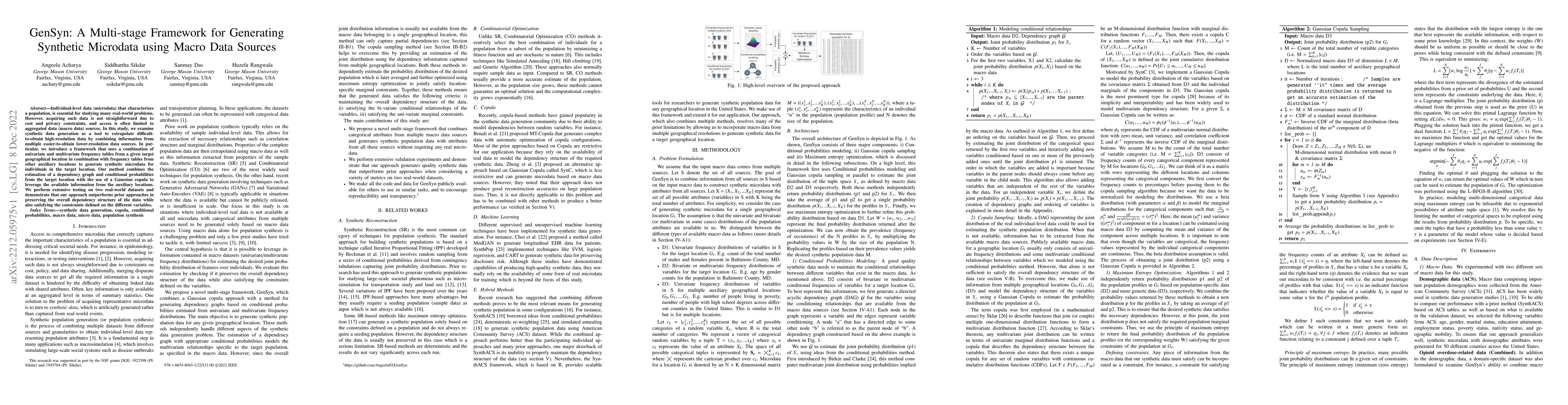 Thumbnail for GenSyn: A Multi-stage Framework for Generating Synthetic Microdata using
  Macro Data Sources