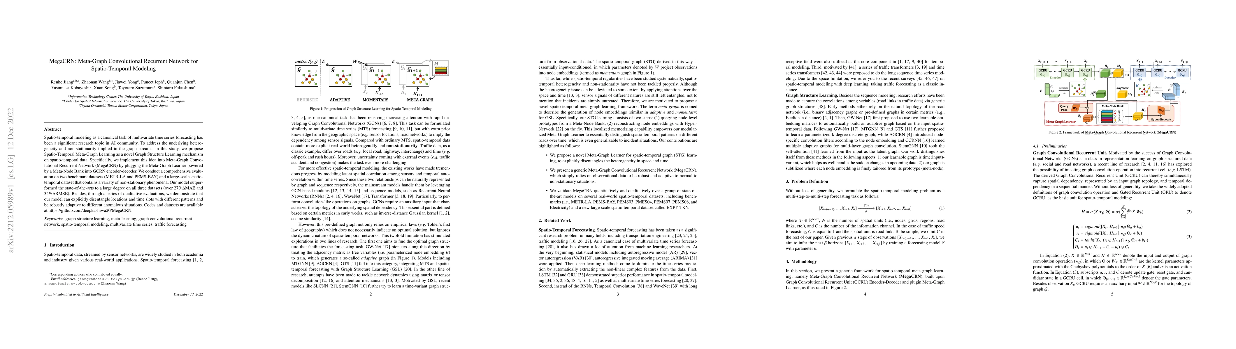 Thumbnail for MegaCRN: Meta-Graph Convolutional Recurrent Network for Spatio-Temporal
  Modeling