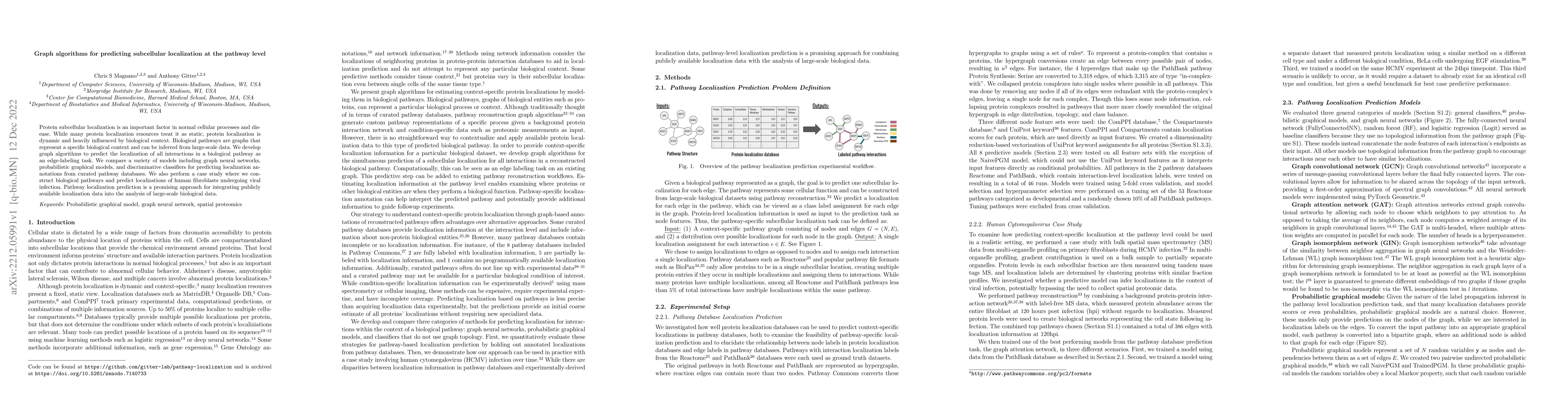Thumbnail for Graph algorithms for predicting subcellular localization at the pathway
  level