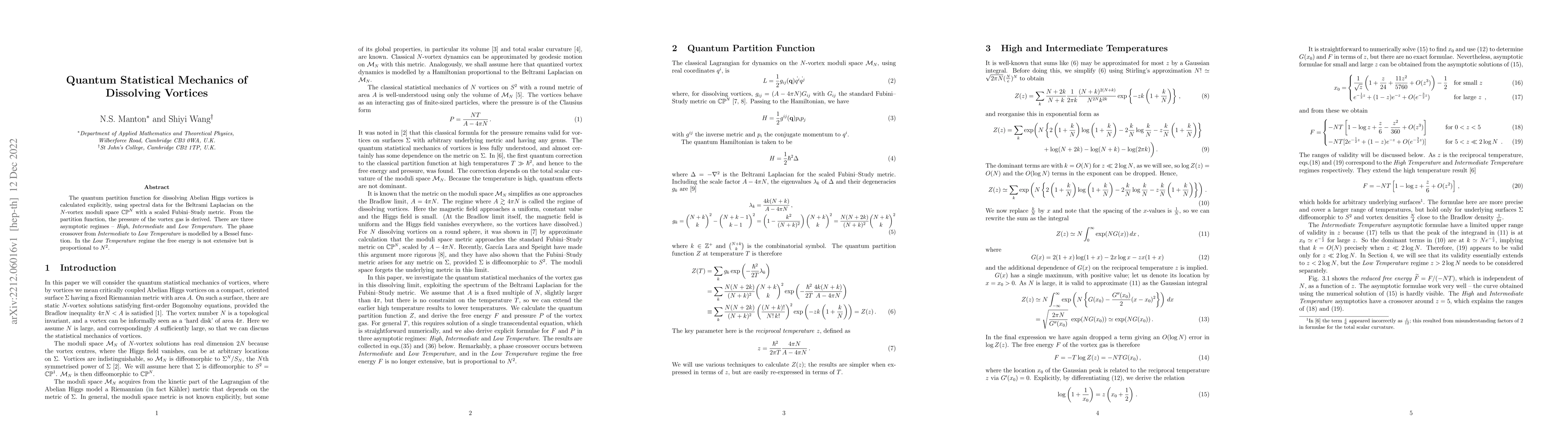 Thumbnail for Quantum Statistical Mechanics of Dissolving Vortices