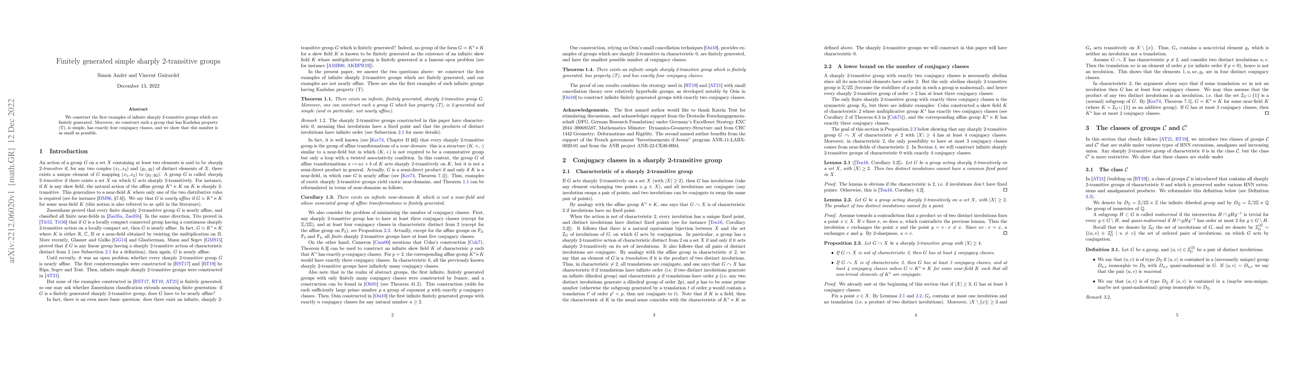 Thumbnail for Finitely generated simple sharply 2-transitive groups