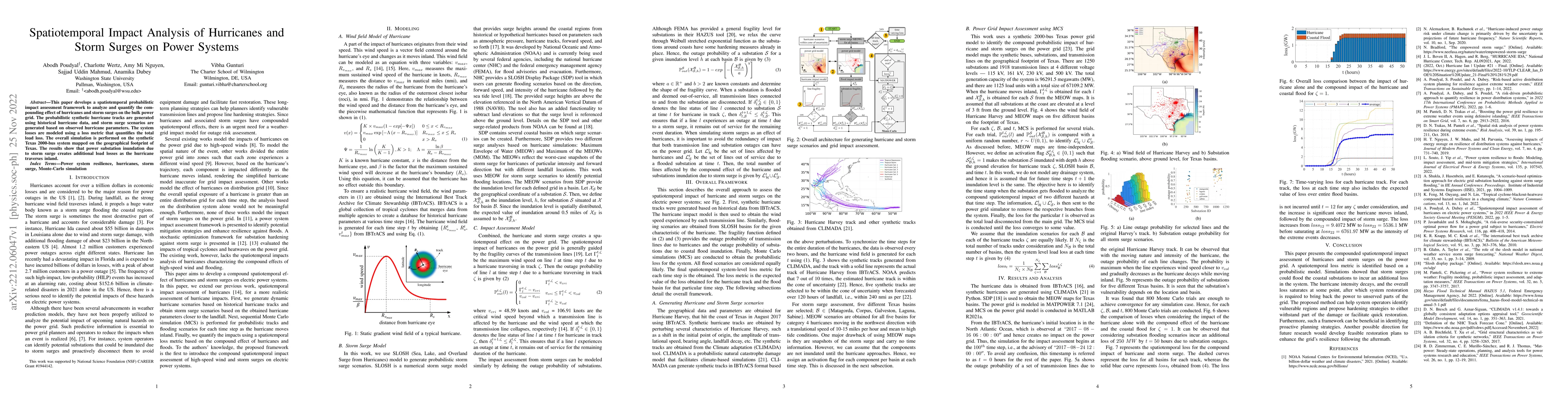 Thumbnail for Spatiotemporal Impact Analysis of Hurricanes and Storm Surges on Power
  Systems