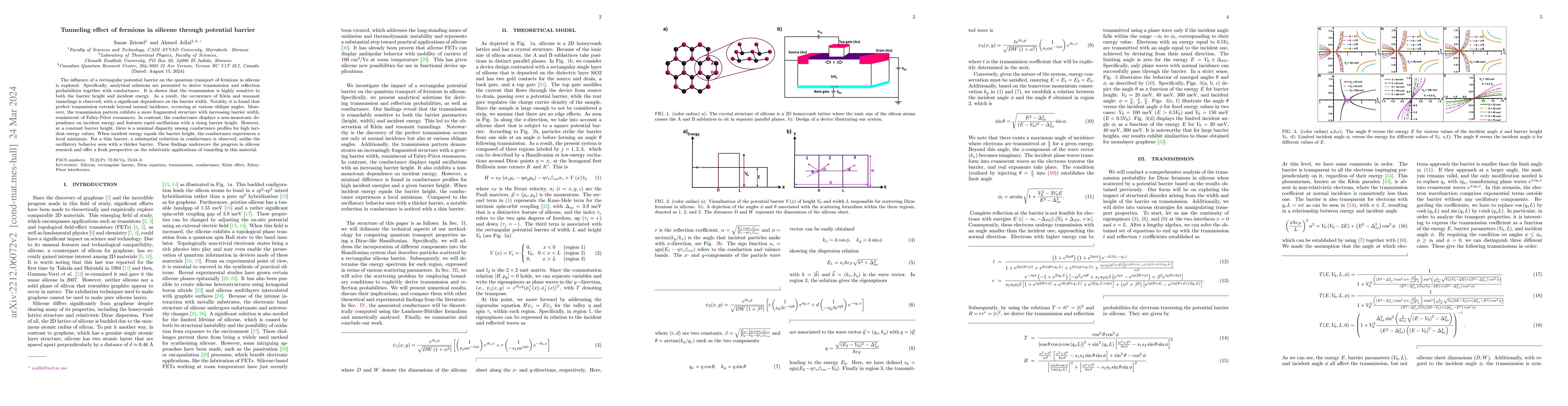 Thumbnail for Tunneling effect of fermions in silicene through potential barrier