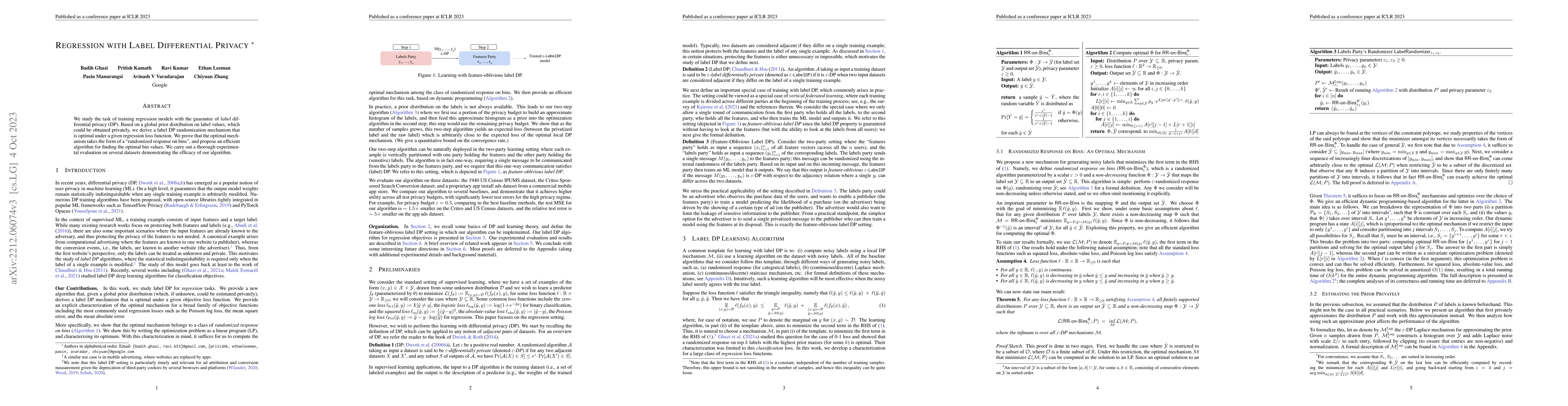 Thumbnail for Regression with Label Differential Privacy