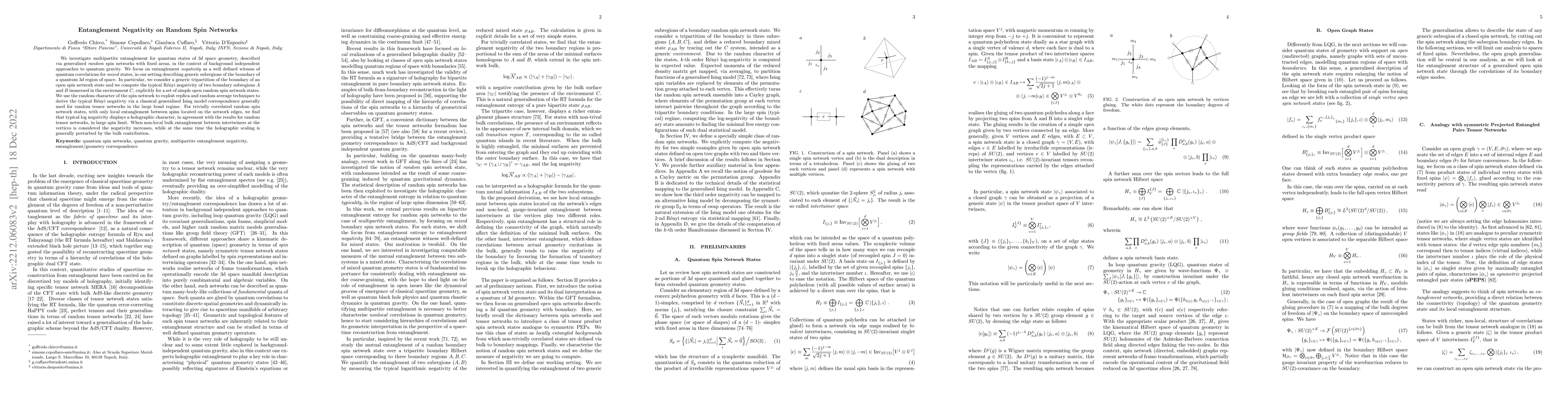 Thumbnail for Entanglement Negativity on Random Spin Networks