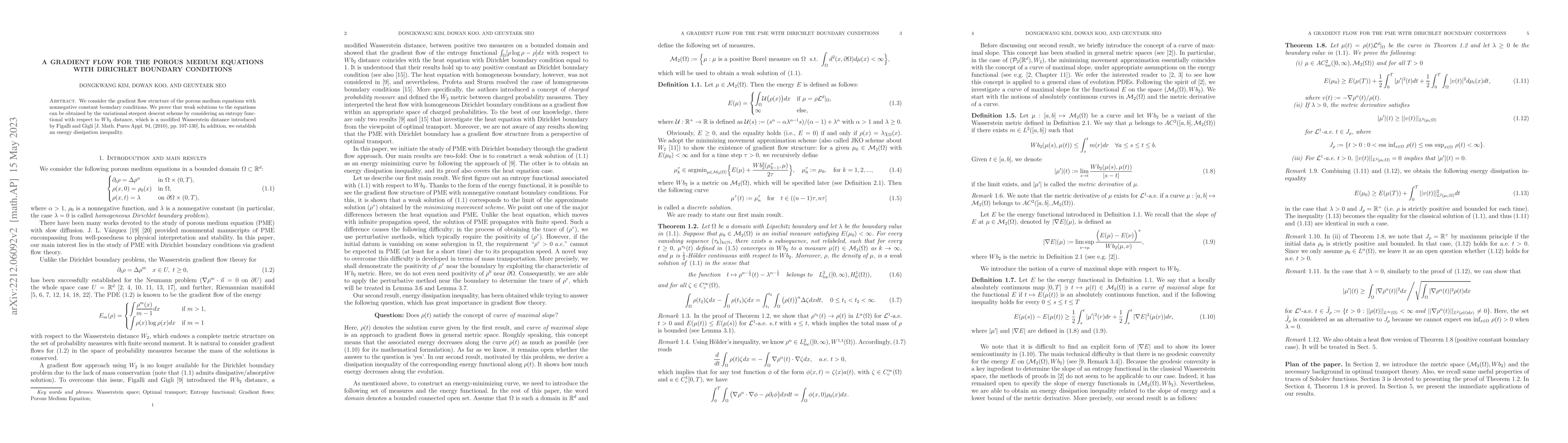 Thumbnail for A gradient flow for the Porous Medium Equations with Dirichlet boundary
  conditions