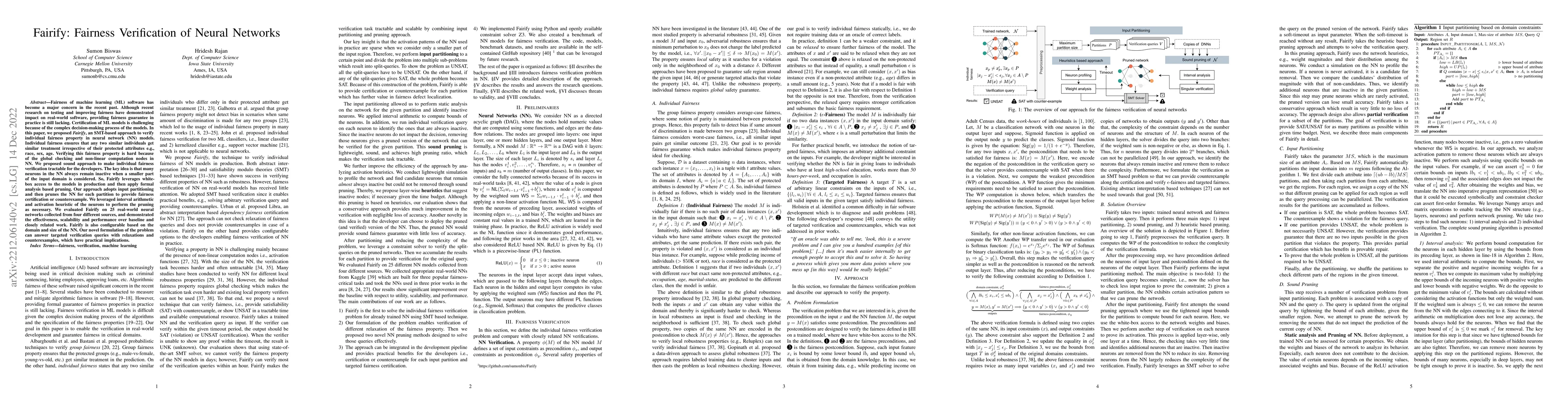 Thumbnail for Fairify: Fairness Verification of Neural Networks