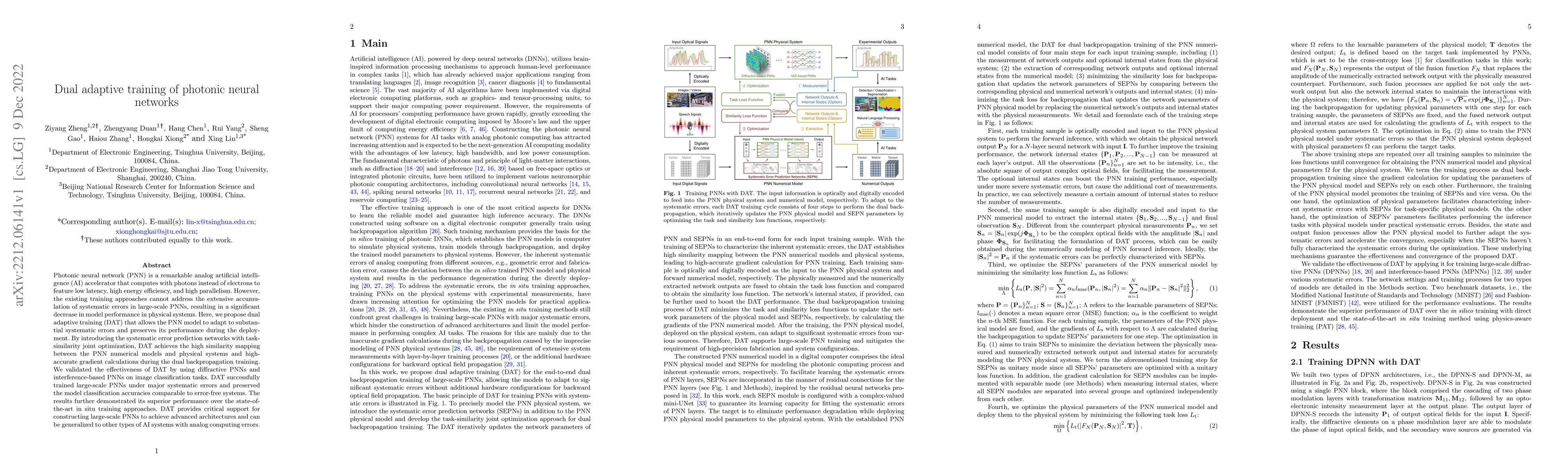 Thumbnail for Dual adaptive training of photonic neural networks