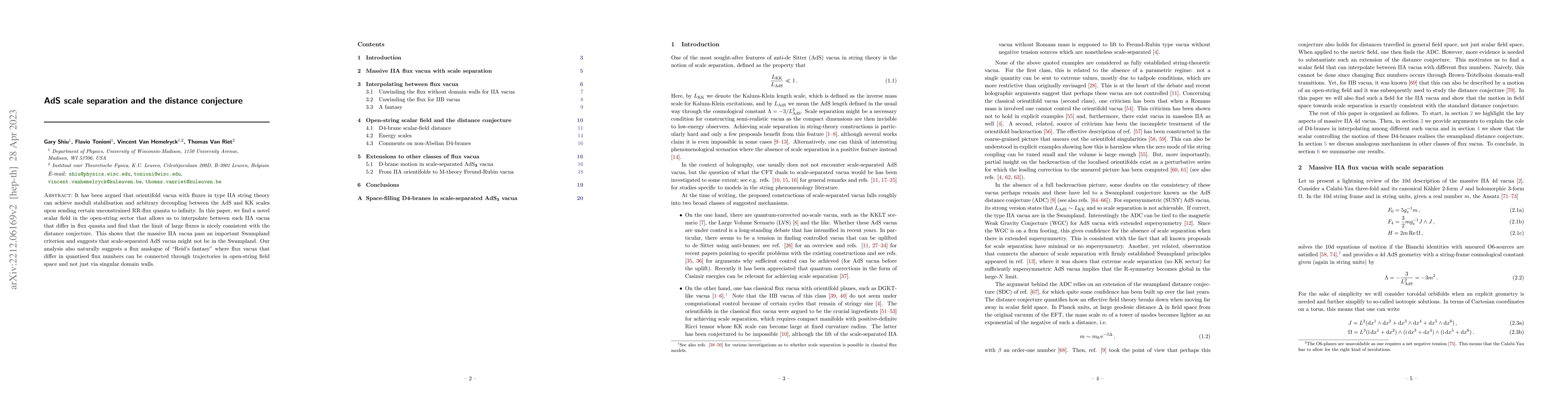 Thumbnail for AdS scale separation and the distance conjecture