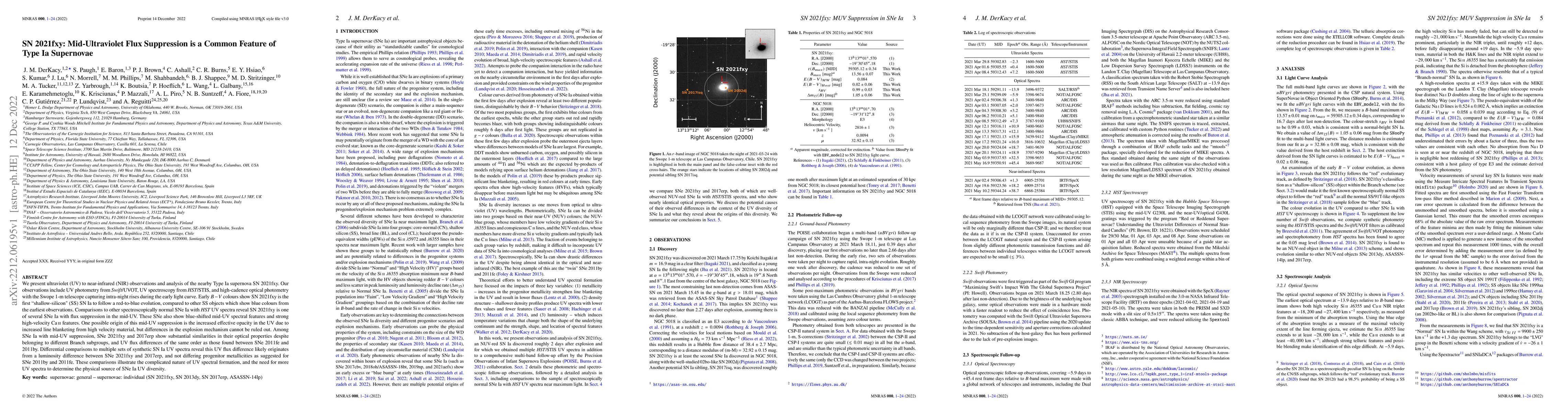 Thumbnail for SN 2021fxy: Mid-Ultraviolet Flux Suppression is a Common Feature of Type
  Ia Supernovae