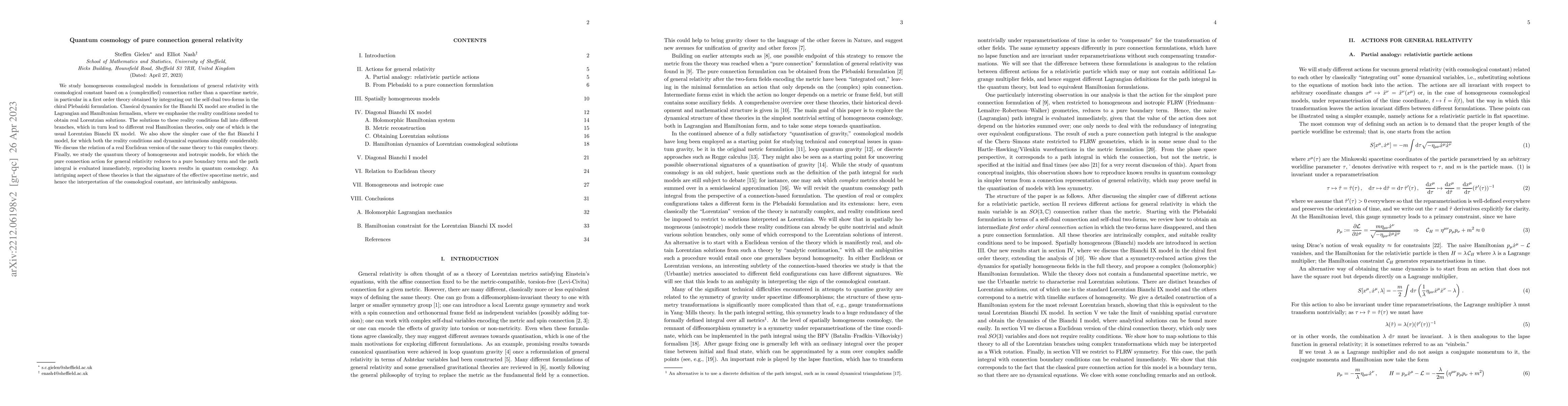 Thumbnail for Quantum cosmology of pure connection general relativity
