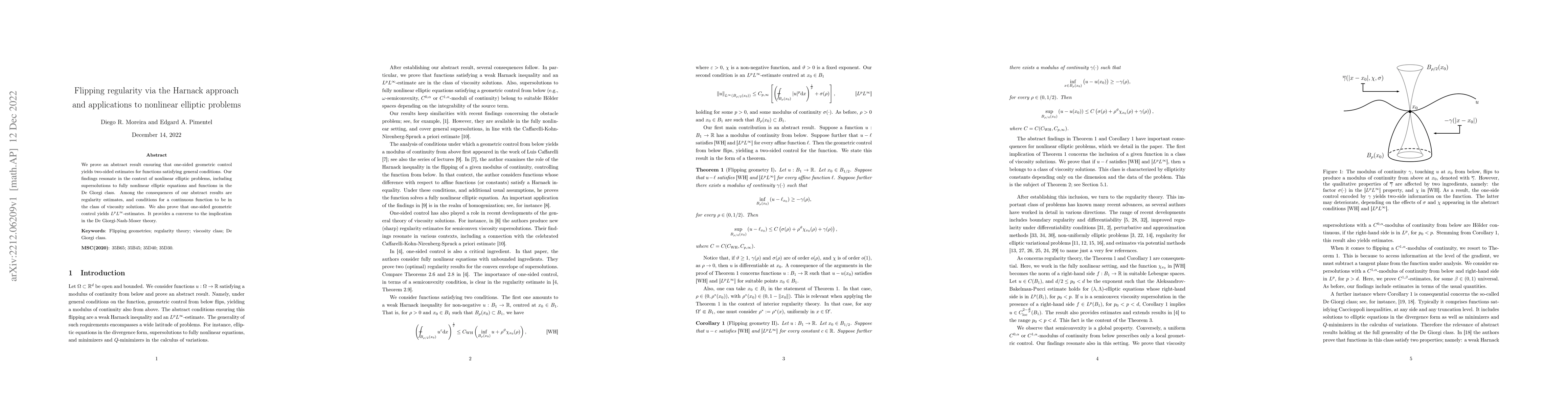 Thumbnail for Flipping regularity via the Harnack approach and applications to
  nonlinear elliptic problems