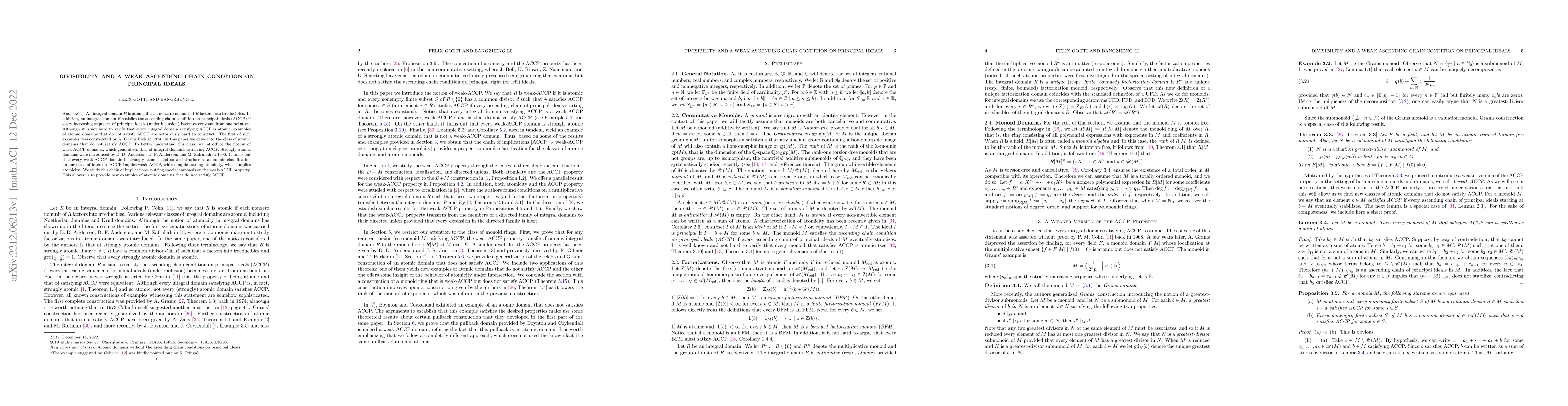 Thumbnail for Divisibility and a weak ascending chain condition on principal ideals