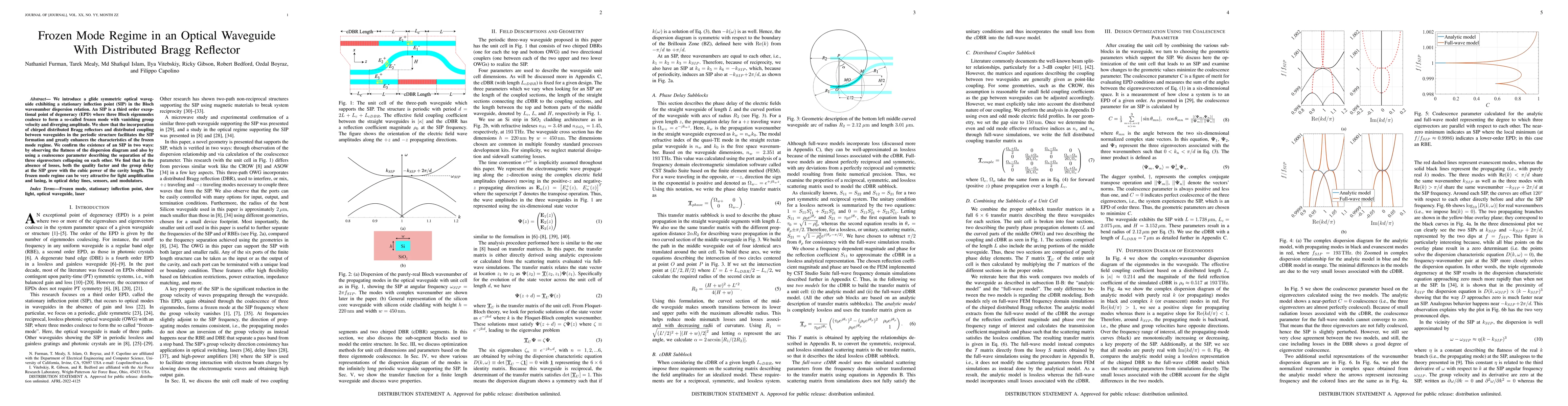 Thumbnail for Frozen Mode Regime in an Optical Waveguide With Distributed Bragg
  Reflector