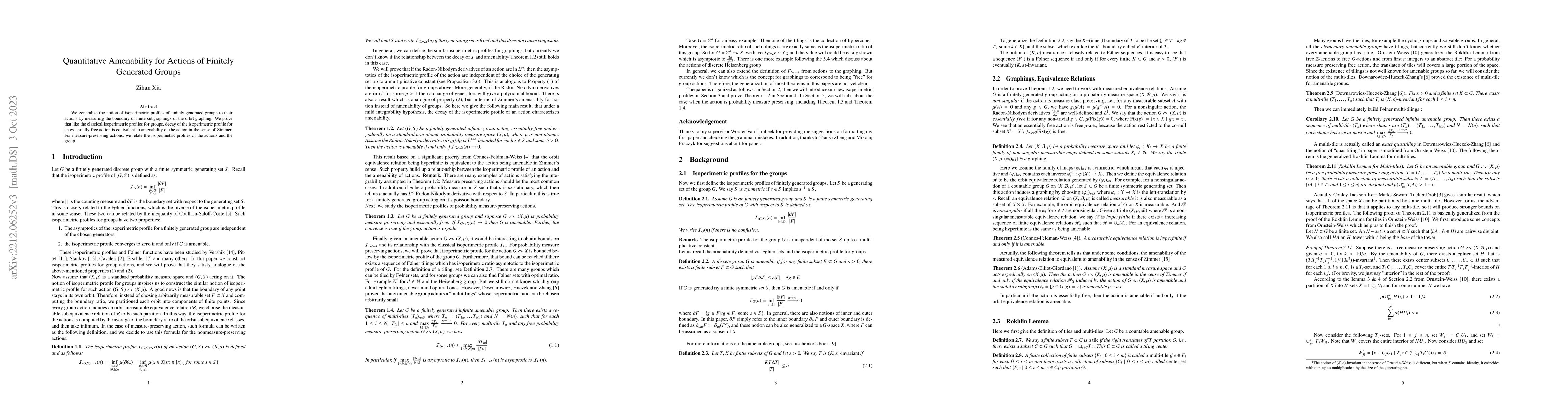 Thumbnail for Quantitative Amenability for Actions of Finitely Generated Groups