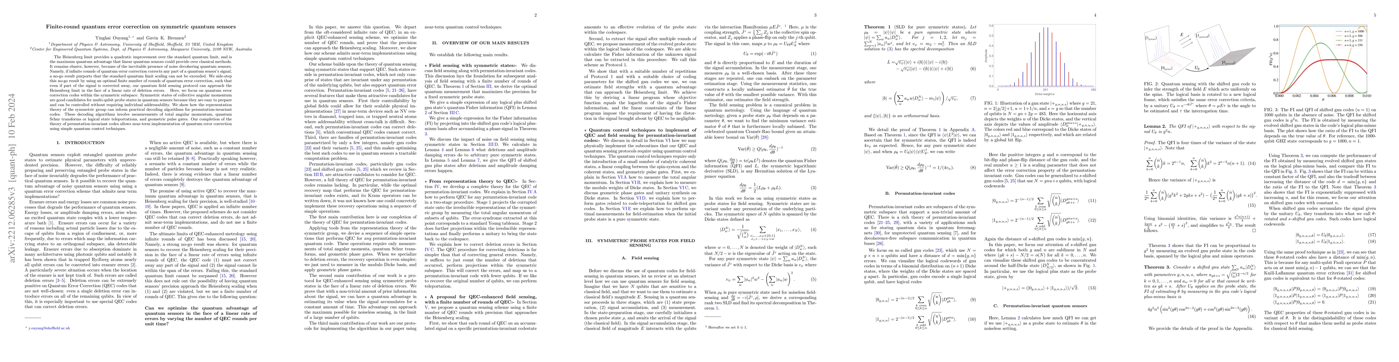 Thumbnail for Finite-round quantum error correction on symmetric quantum sensors