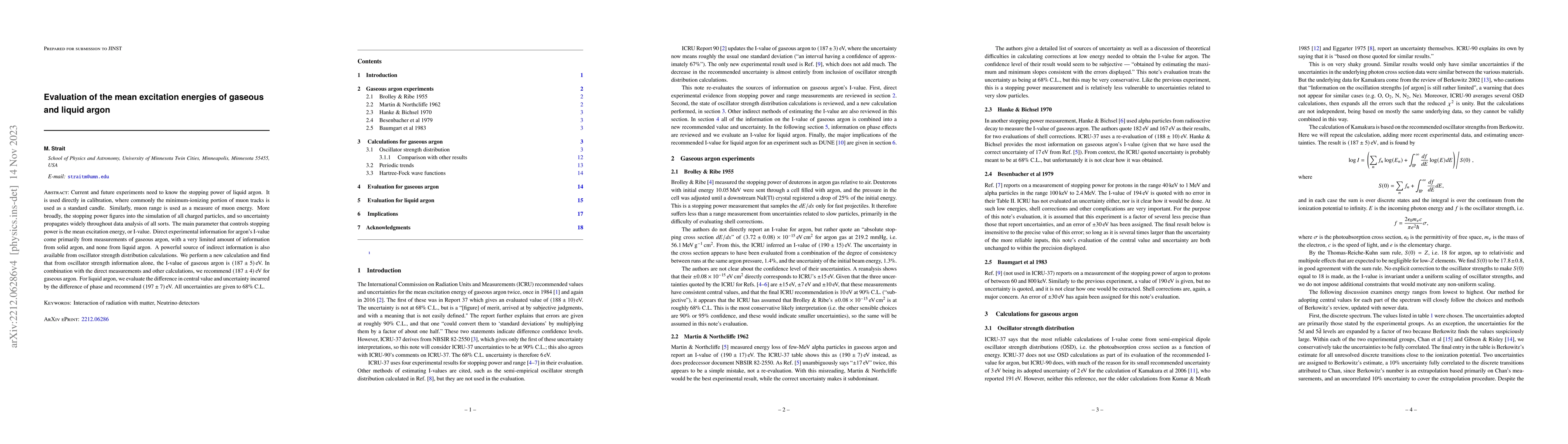 Thumbnail for Evaluation of the mean excitation energy of gaseous and liquid argon