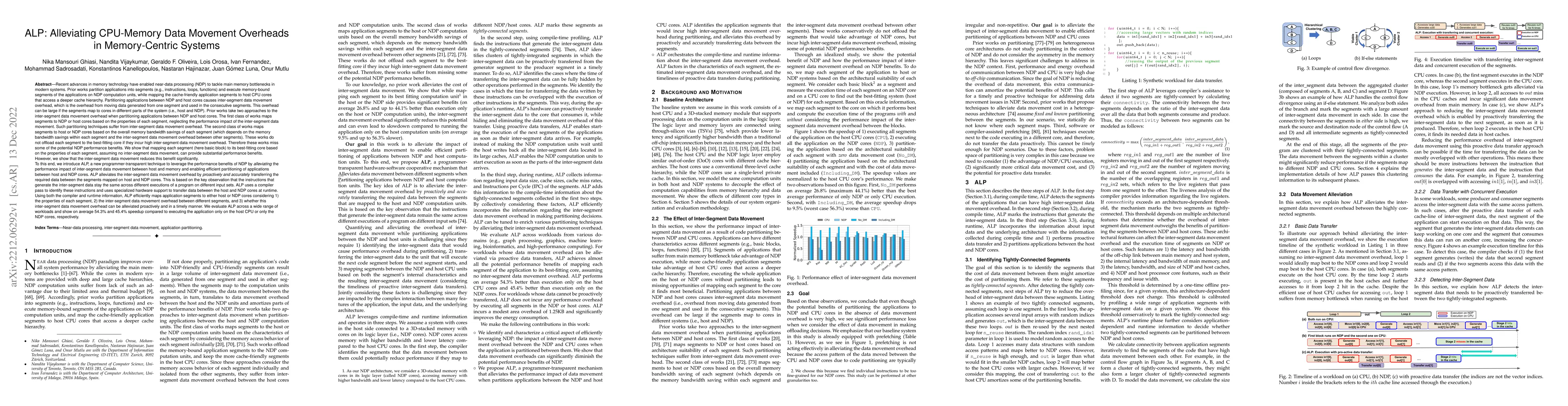 Thumbnail for ALP: Alleviating CPU-Memory Data Movement Overheads in Memory-Centric
  Systems