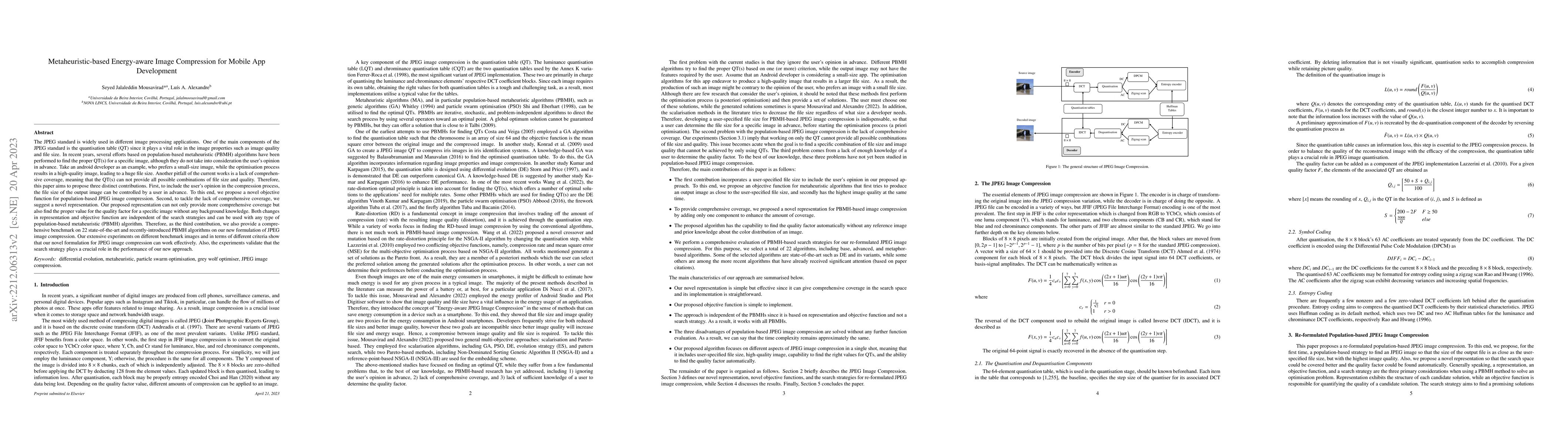 Thumbnail for Metaheuristic-based Energy-aware Image Compression for Mobile App
  Development
