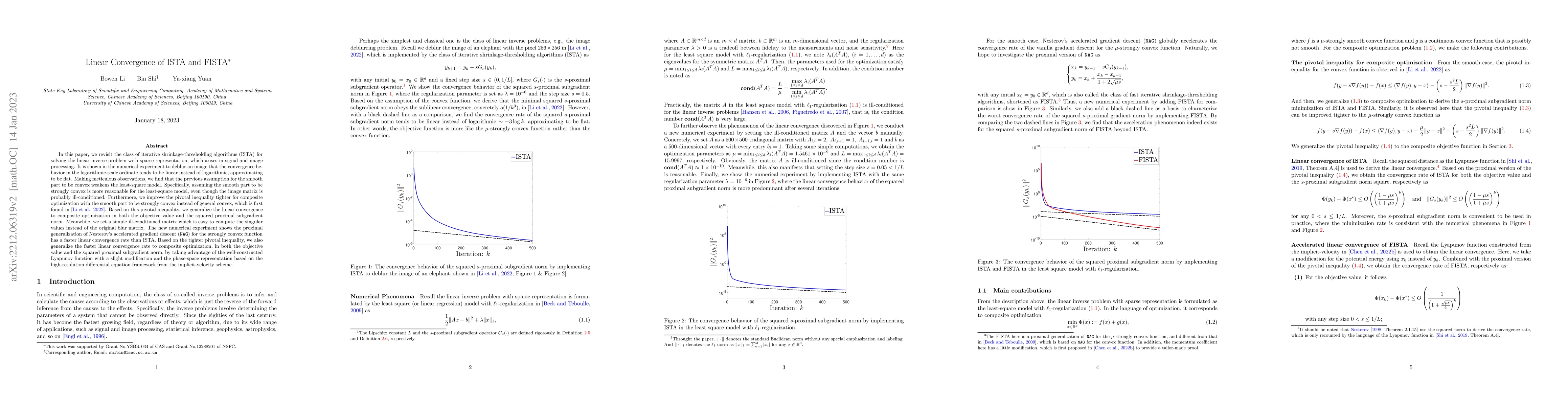 Thumbnail for Linear Convergence of ISTA and FISTA