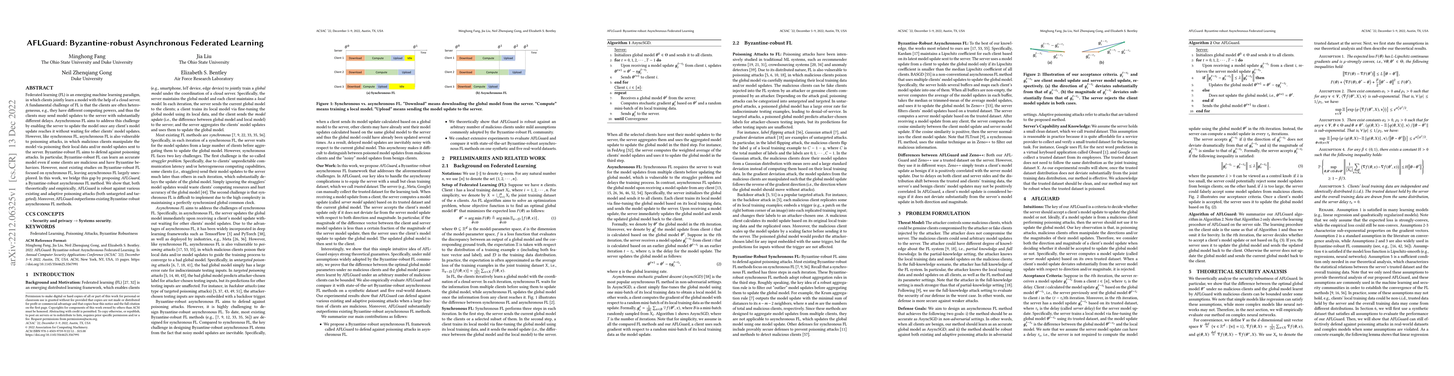 Thumbnail for AFLGuard: Byzantine-robust Asynchronous Federated Learning