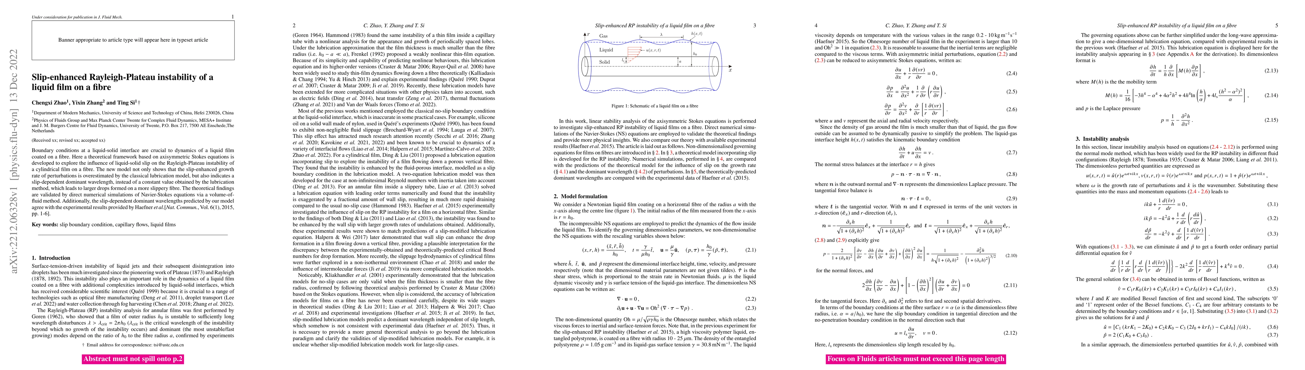 Thumbnail for Slip-enhanced Rayleigh-Plateau instability of a liquid film on a fibre