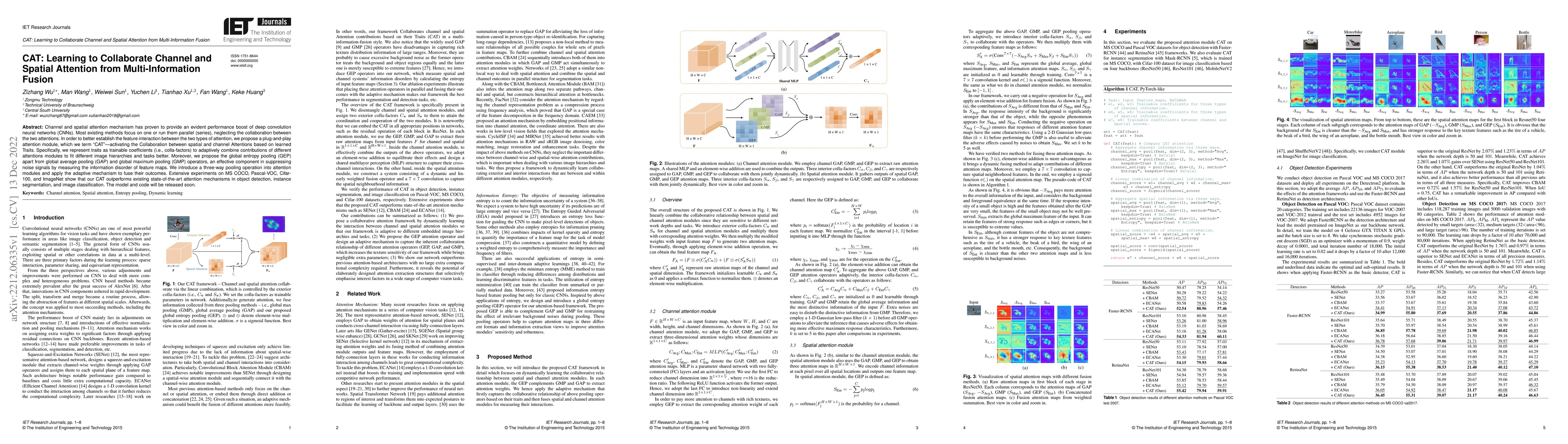 Thumbnail for CAT: Learning to Collaborate Channel and Spatial Attention from
  Multi-Information Fusion