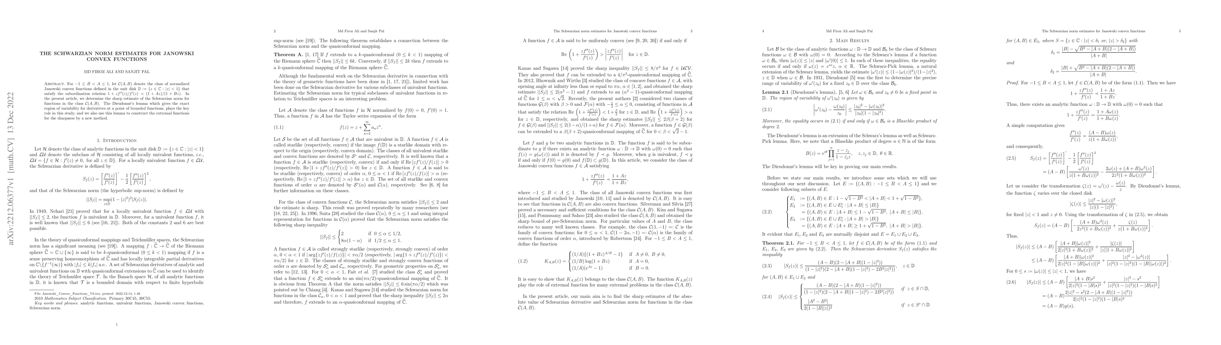 Thumbnail for The Schwarzian norm estimates for Janowski convex functions