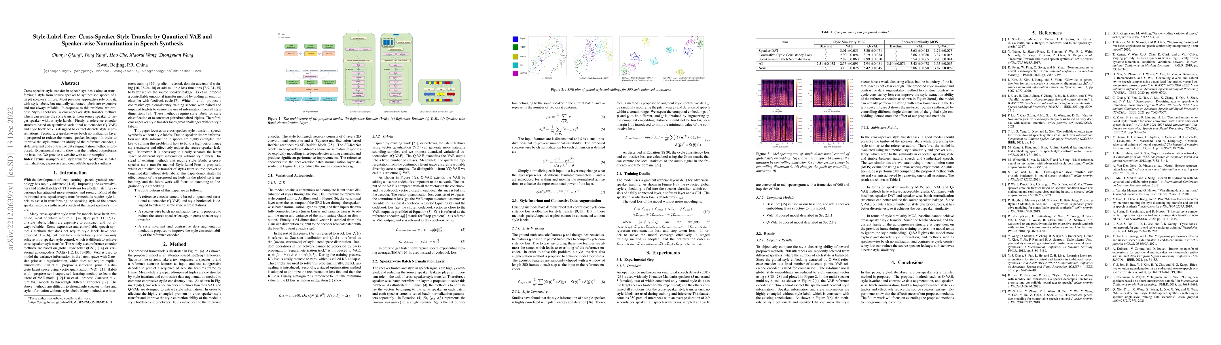 Thumbnail for Style-Label-Free: Cross-Speaker Style Transfer by Quantized VAE and
  Speaker-wise Normalization in Speech Synthesis
