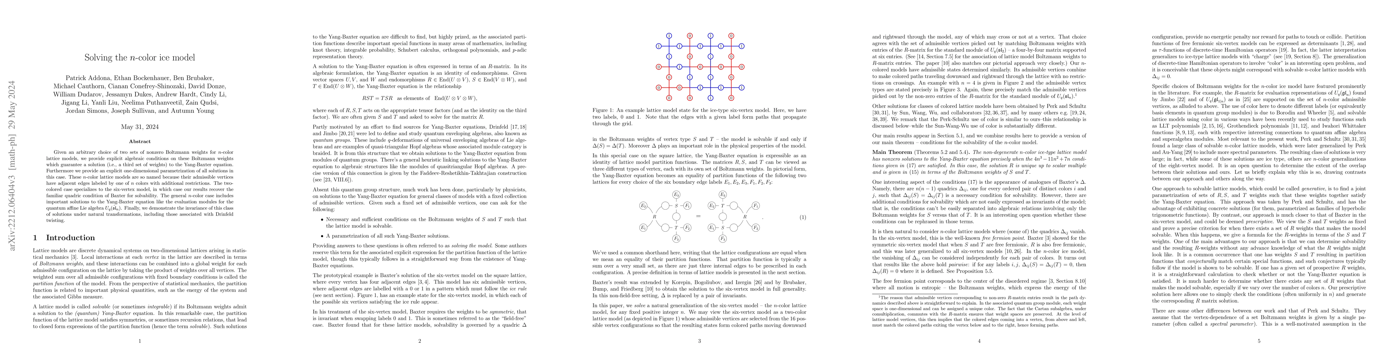 Thumbnail for Solving the n-color ice model
