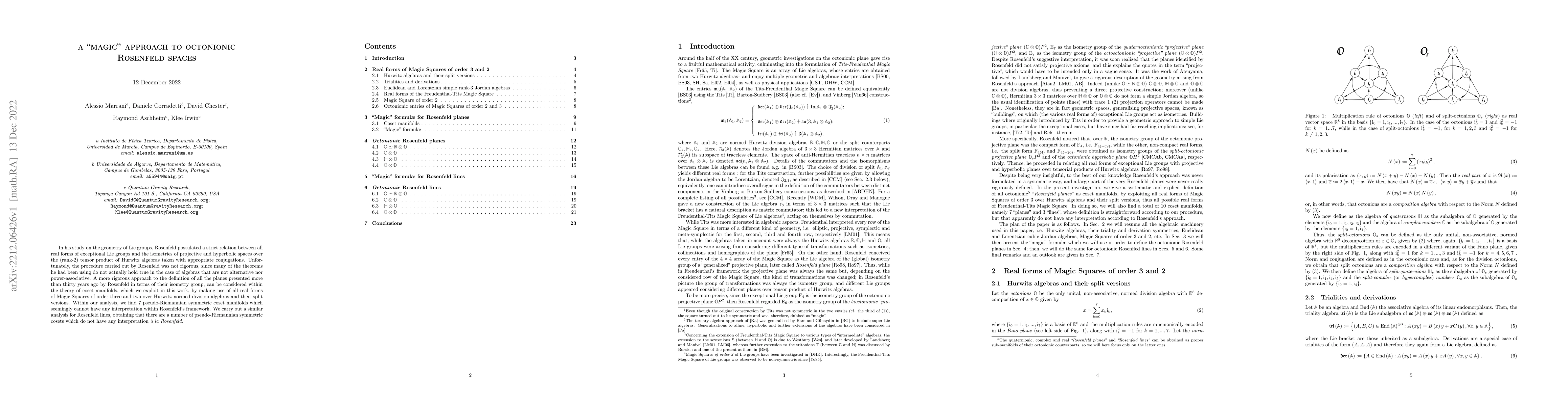 Thumbnail for A magic approach to octonionic Rosenfeld spaces