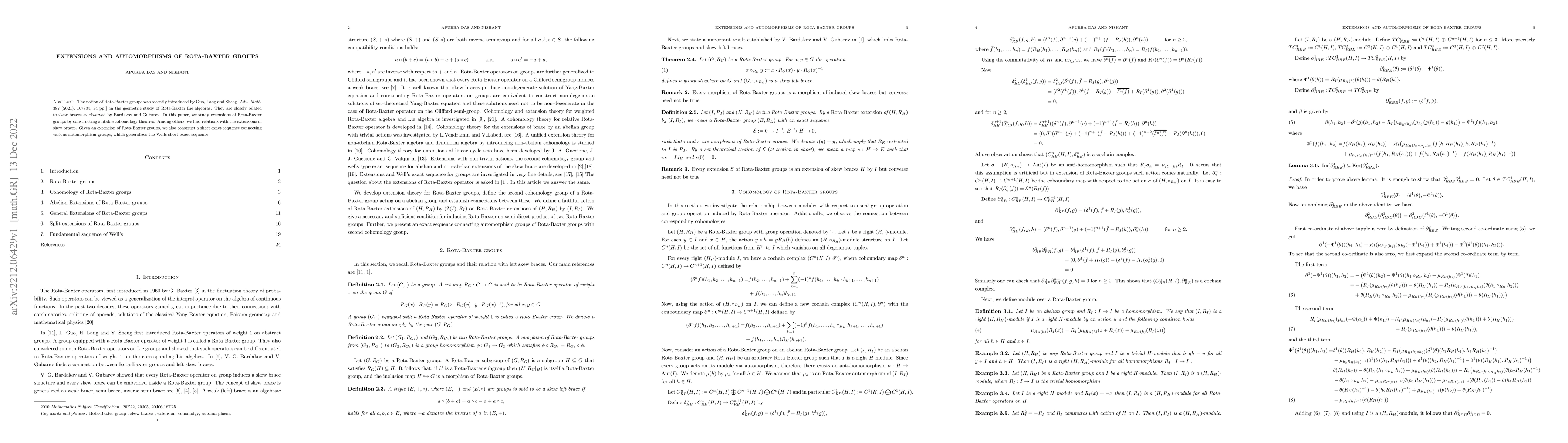 Thumbnail for Extensions and automorphisms of Rota-Baxter groups